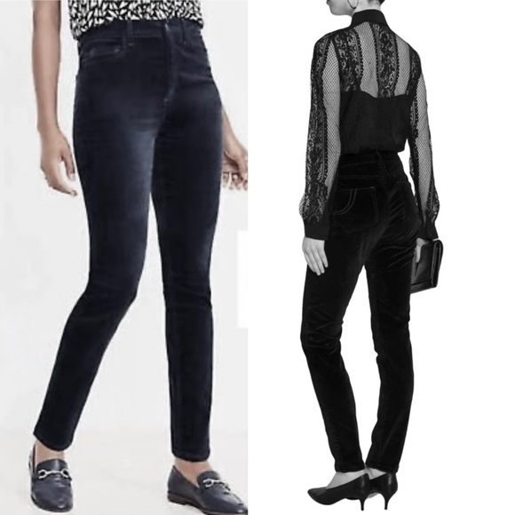 Maje Velvet Black Trousers Pants Jeans 34 XS Grunge Old Money Classic Basic - Picture 1 of 13